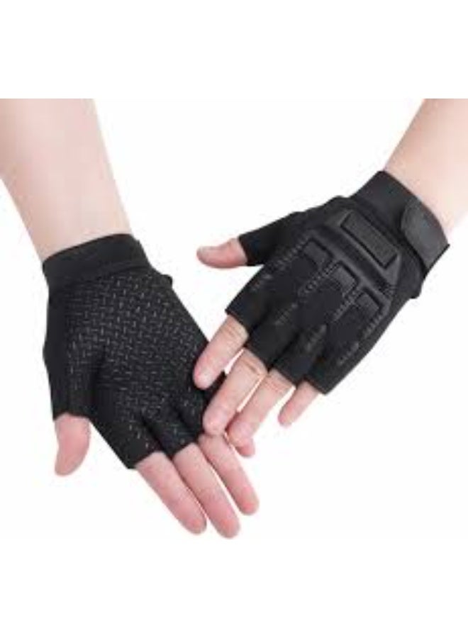 Leather Half Fingers Gloves For Sports activities And Motorcycle - Image 3